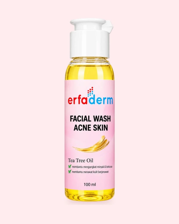Kemasan Erfaderm Facial Wash Acne Skin, tampak depan