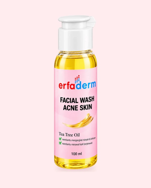 Kemasan Erfaderm Facial Wash Acne Skin, sudut studio