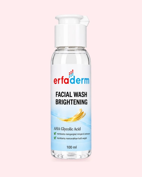 Kemasan Erfaderm Facial Wash Brightening, tampak depan