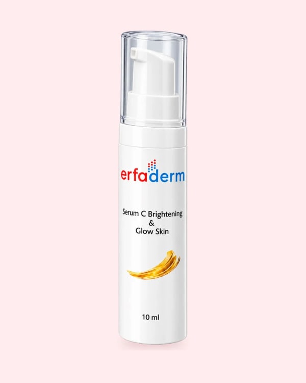 Kemasan Erfaderm Serum C Brightening & Glow Skin, sudut studio