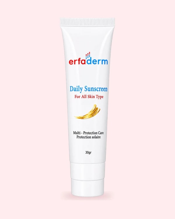 Kemasan Erfaderm Daily Sunscreen, tampak depan