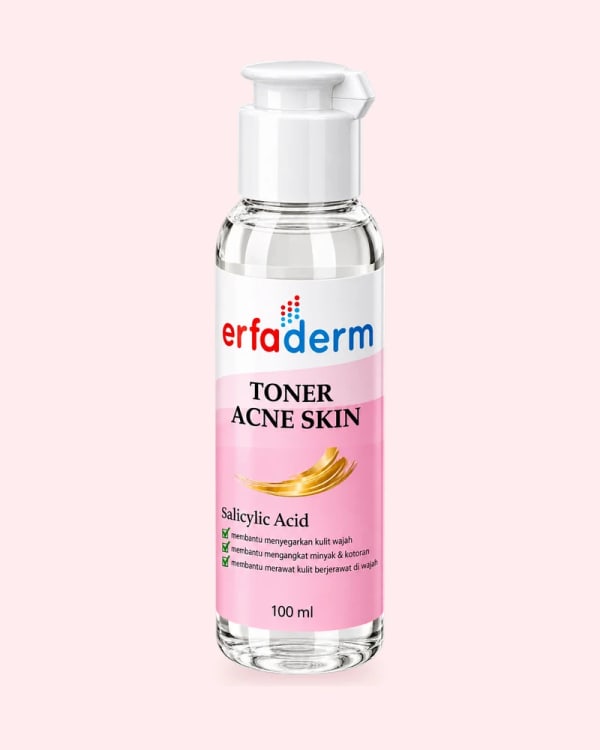 Kemasan Erfaderm Toner Acne Skin, sudut studio